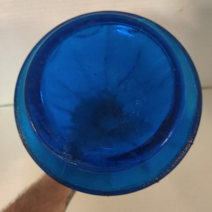 Vintage Empoli Cobalt Blue Glass Decanter with Stopper, Made in Italy Optic