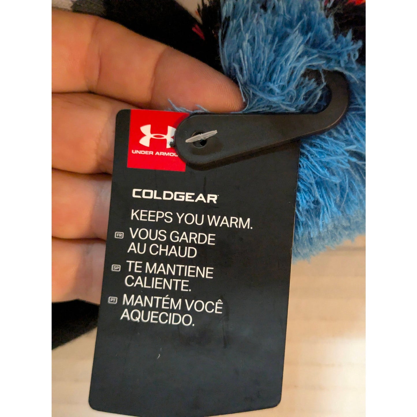 Under Armour Kids Shark Knit Winter Beanie Hat Fleece Lined Earflaps Pom