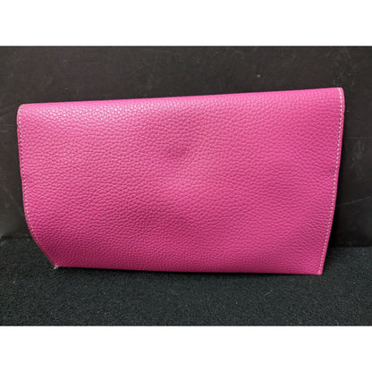 Vegan Pebbled Leather Conververtible Clutch Purse Shoulder Bag gold chain clasp