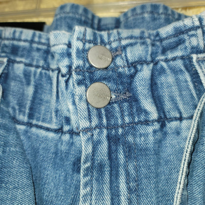 Joe's Jeans Womens 27" Paperbag Waist Belted Blue Jeans Trouser Pants NEW