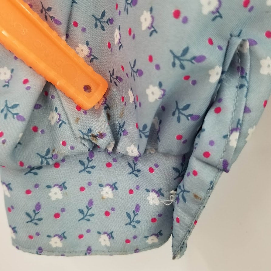 Jones Vintage Blouse Shirt Top Polyester Medium/Large Tie Neck Long Sleeved Blue