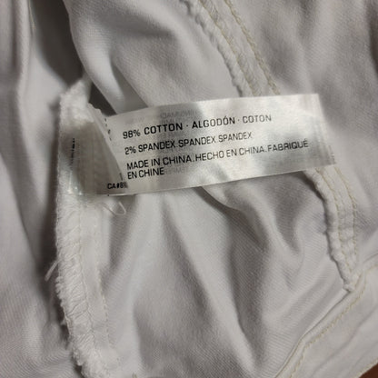 Supplies Womens Size Medium White Denim Jacket Button Long Sleeve cotton Stretch