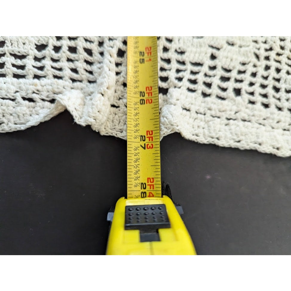 Vintage white rectangle Handmade crochet table runner NEEDS REPAIR and SAVING