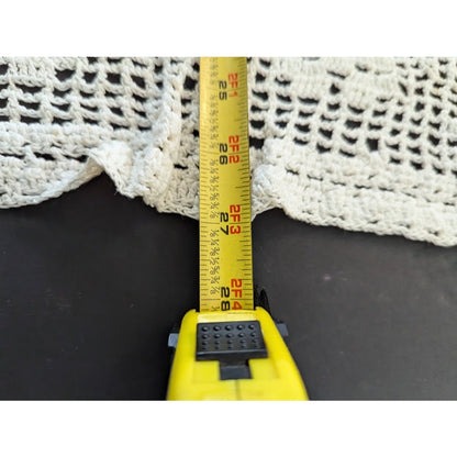 Vintage white rectangle Handmade crochet table runner NEEDS REPAIR and SAVING