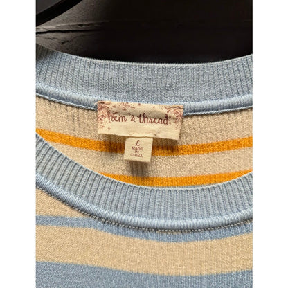 Hem Thread Large sweater dress striped short sleeve Y2K
