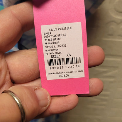 Lilly Pulitzer Size XS NEW rejina dress Hey Hey Soleil Blue Haven casual summer
