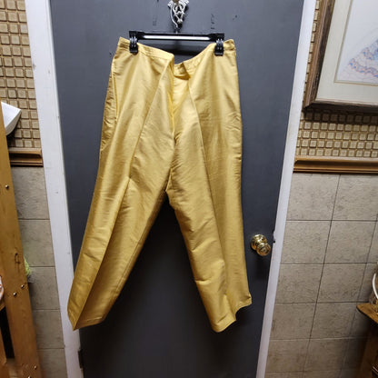 3 pc. Size XL Raw Silk Gold Pantsuit Bloomingdale's Vintage Jeweled Glamour