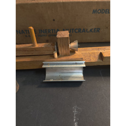 Vintage Wooden Nutcracker Tool Heavy Duty Tabletop Mechanism Original Box