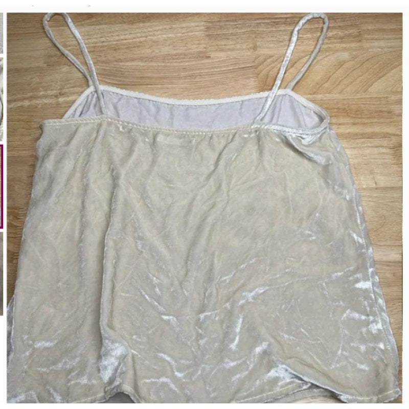 Reformation Cream New Ross Velvet Camisole Ivory Small Tank Top/Camisole cream