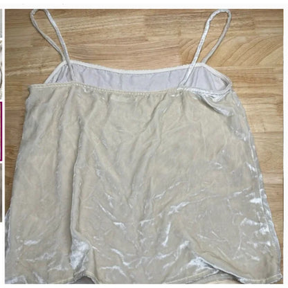 Reformation Cream New Ross Velvet Camisole Ivory Small Tank Top/Camisole cream