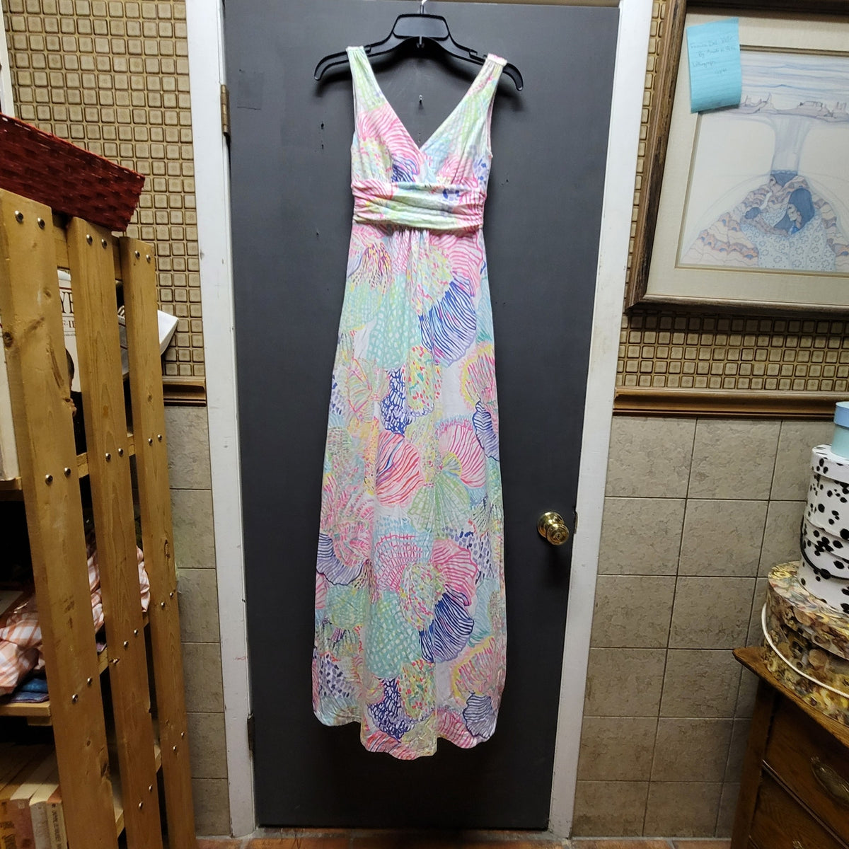 Lilly Puliter Size XS Sloane Maxi Dress Roar of the Seas Sleeveless Resort Wear