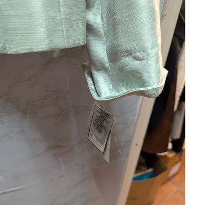 Le Suit Essentials Mint Green Shimmer Blazer Size 4P Core Professional Jacket
