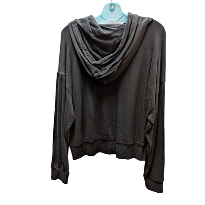 Socialite Women's Black Lightweight Foil Knit Hoodie NWT Size Medium Activewear