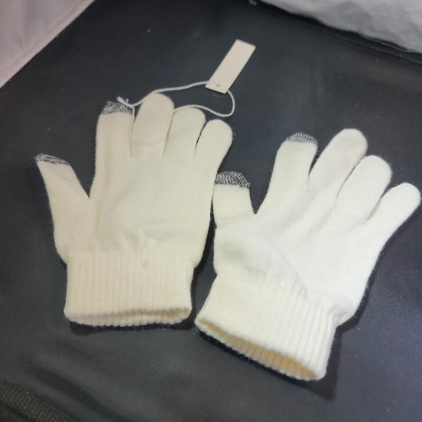 Madewell tech knit white black mittens gloves