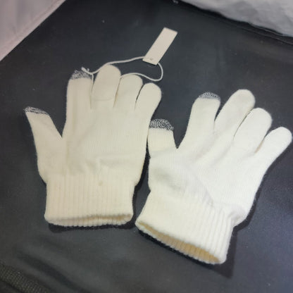 Madewell tech knit white black mittens gloves