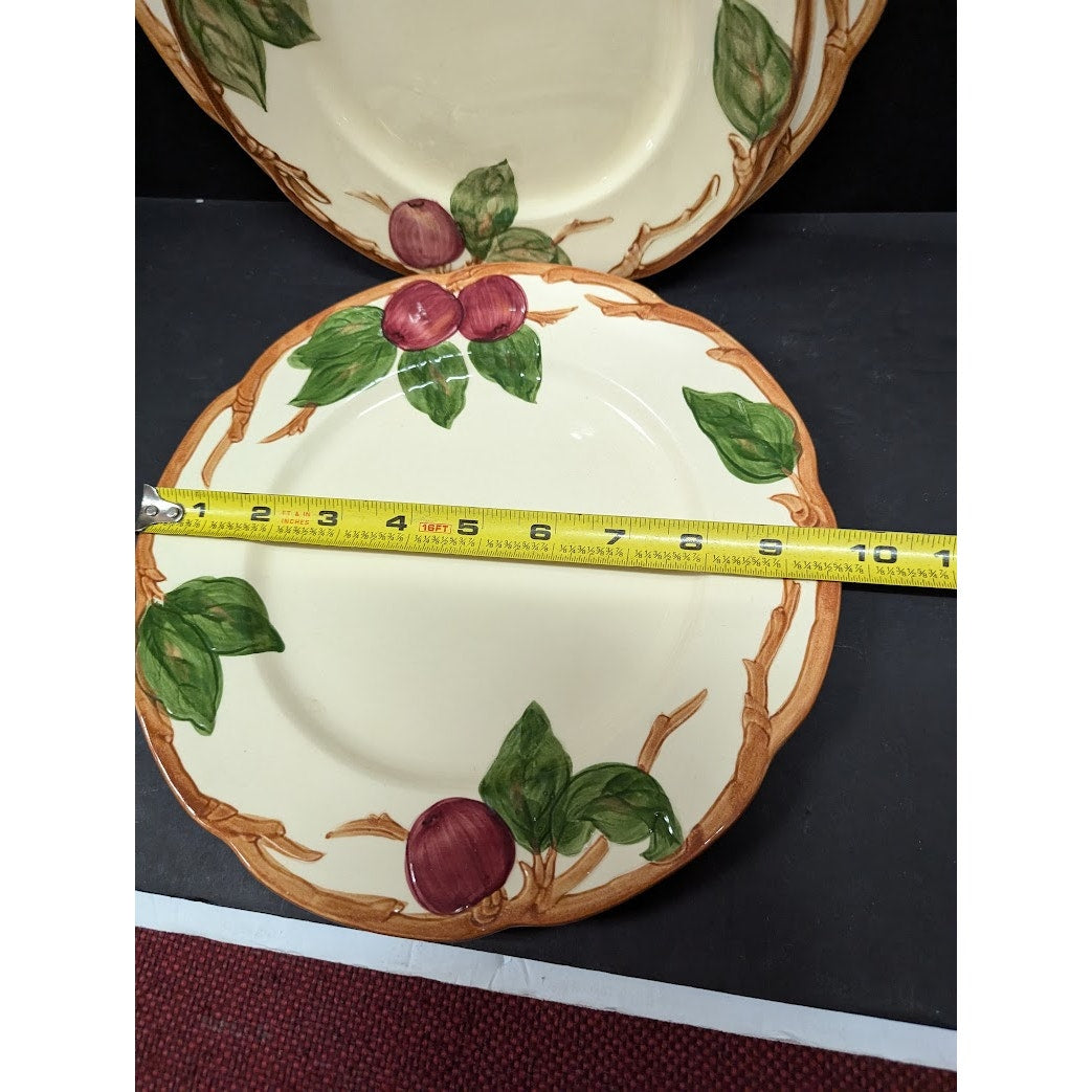 Set of 4 Vintage Franciscan Ware Red Apple Plates (2) 8" Salad (2) 9.5" Dinner