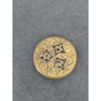 LOT X of 10 Antique Vintage Victorian Brass Mixed Materials Buttons ESTATE FIND