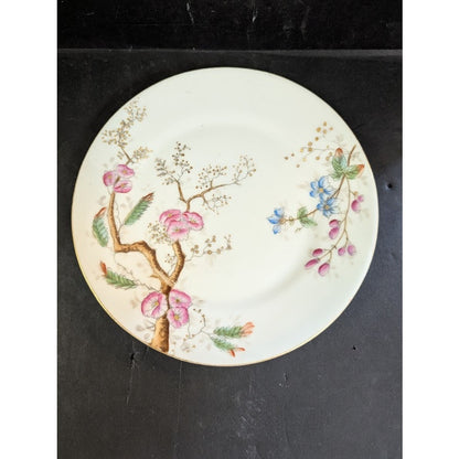 Vintage Haviland Salad Plate Pink Blue Green Plum Blossom  Floral Flower Branch