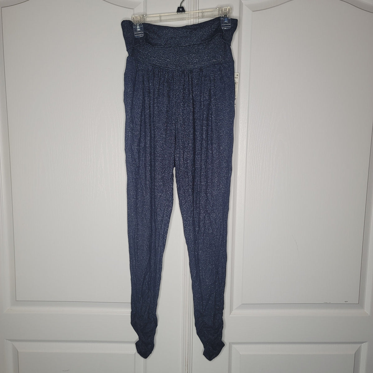 Z by zella navy sapphire pants pockets shirred leggings cozy genie  SMALL