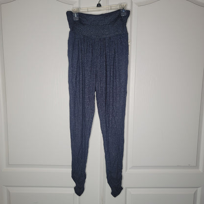 Z by zella navy sapphire pants pockets shirred leggings cozy genie  SMALL