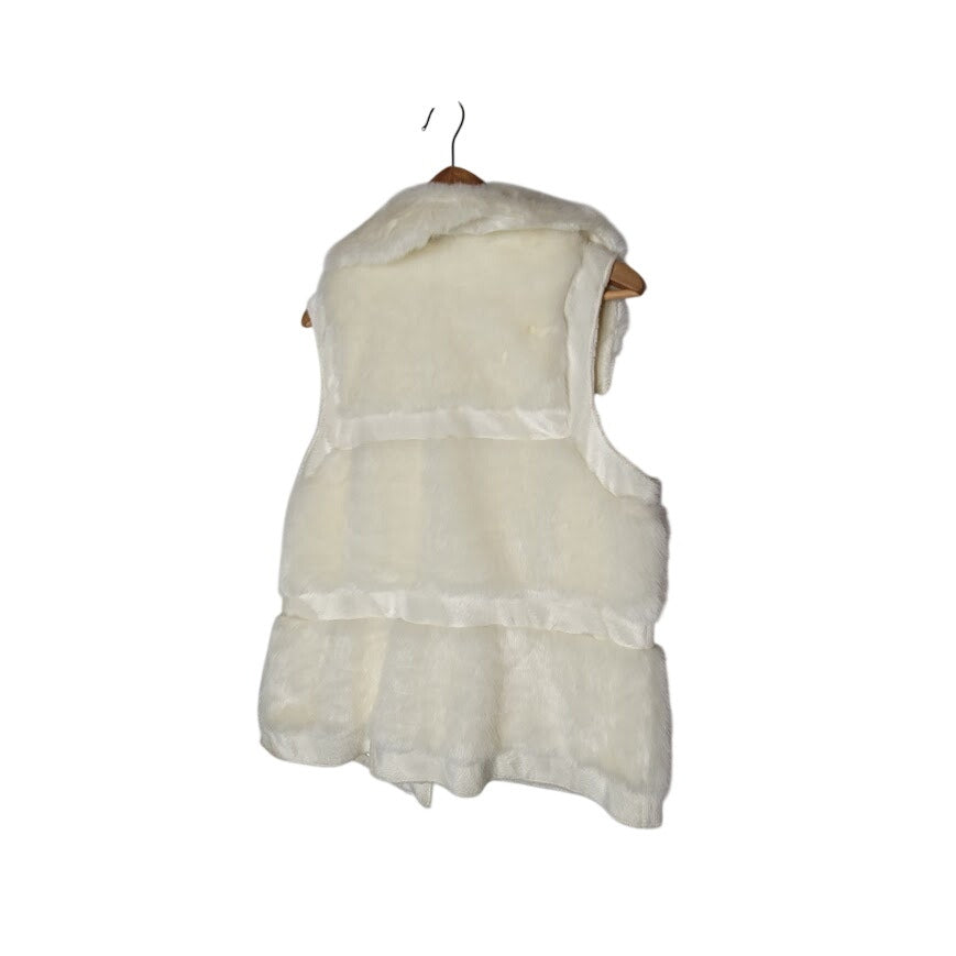 RLZ Faux Fur Sleeveless Vest Large Plush Front Pockets