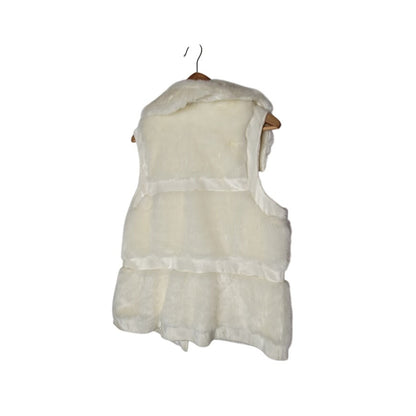 RLZ Faux Fur Sleeveless Vest Large Plush Front Pockets