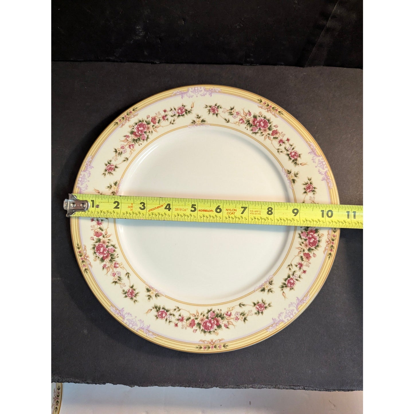 Vintage Lynns Fine China Dinner Plates Set of 3 Floral Gold Trim French Country