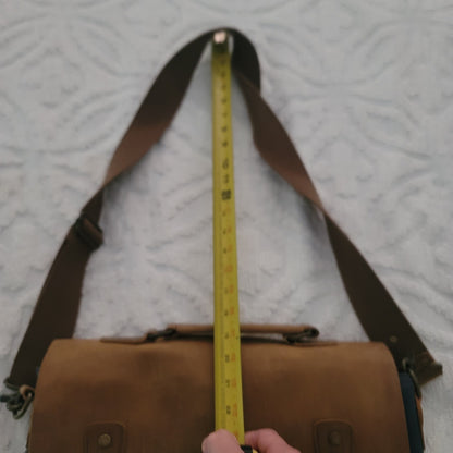 Vaschy Leather Canvas Messenger Laptop Bag Vintage Style Professional Satchel