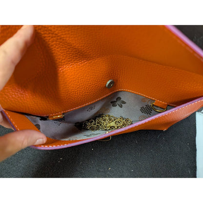 Vegan Pebbled Leather Conververtible Clutch Purse Shoulder Bag gold chain clasp