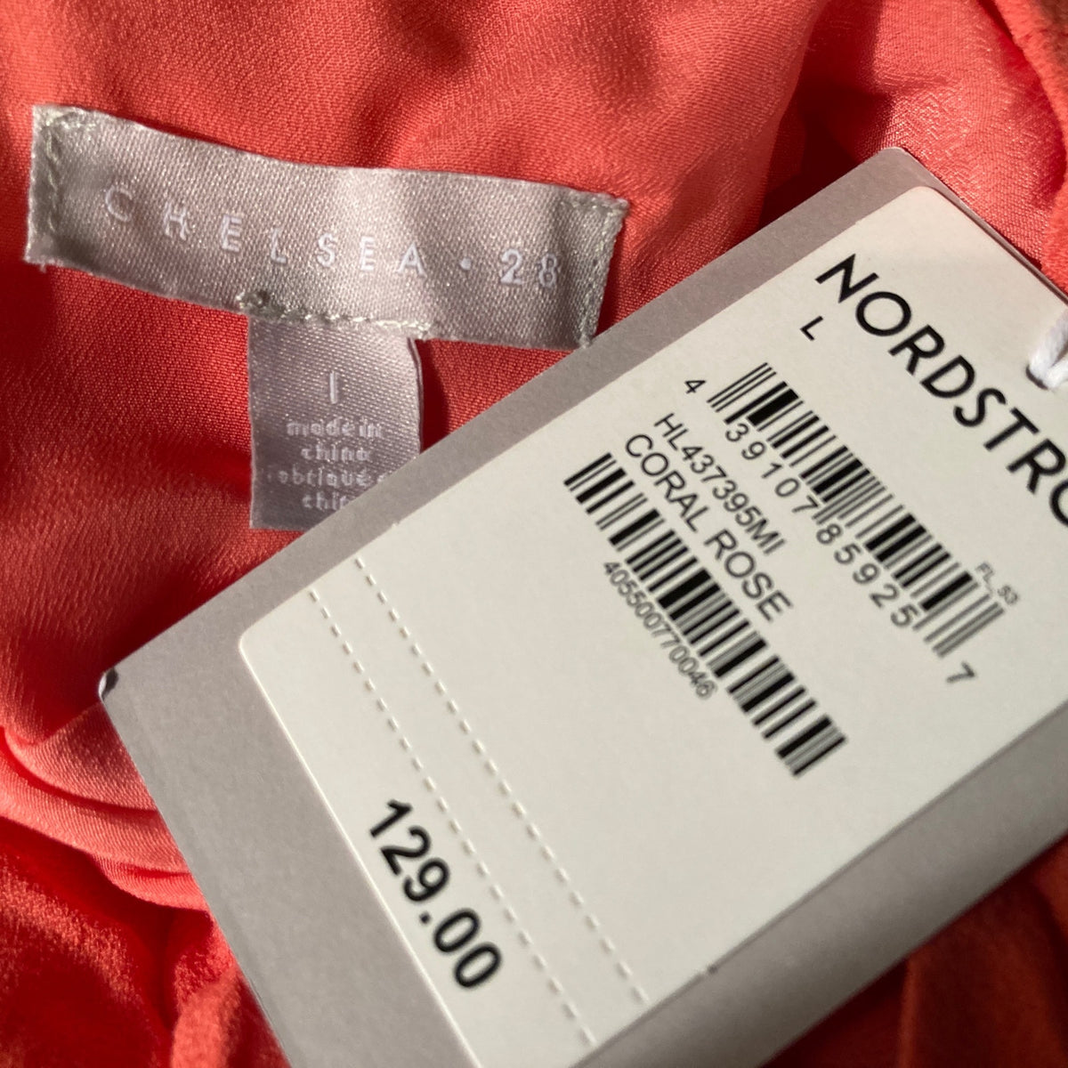 Chelsea 28 Twist Front Midi Dress Large Coral Rose NEW V-Neck Flutter Sleeves