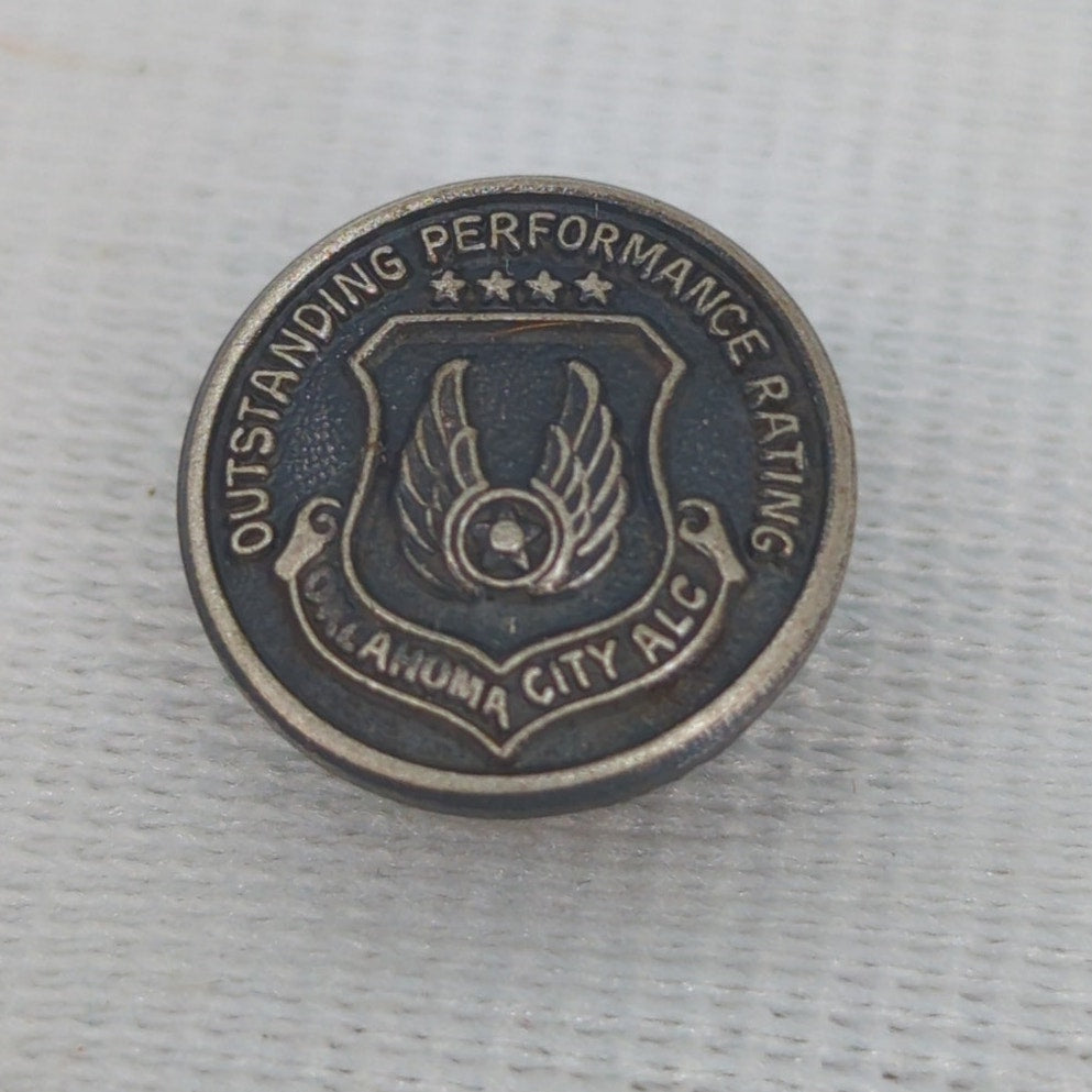 Vintage Pin Sterling Tie Tack Outstanding Performance Rating Oklahoma City ALC