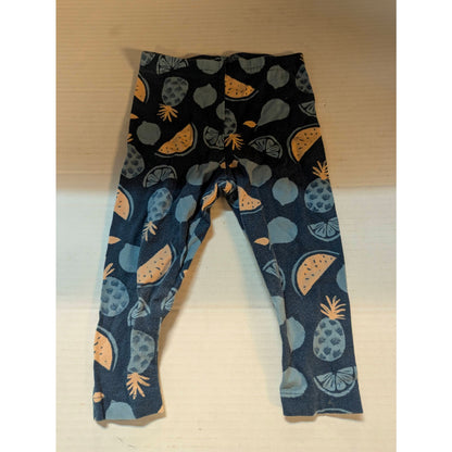 Carter's Baby Girls Teal Tropical Fruit Print Knit Leggings Pants Size 18 Months NWT