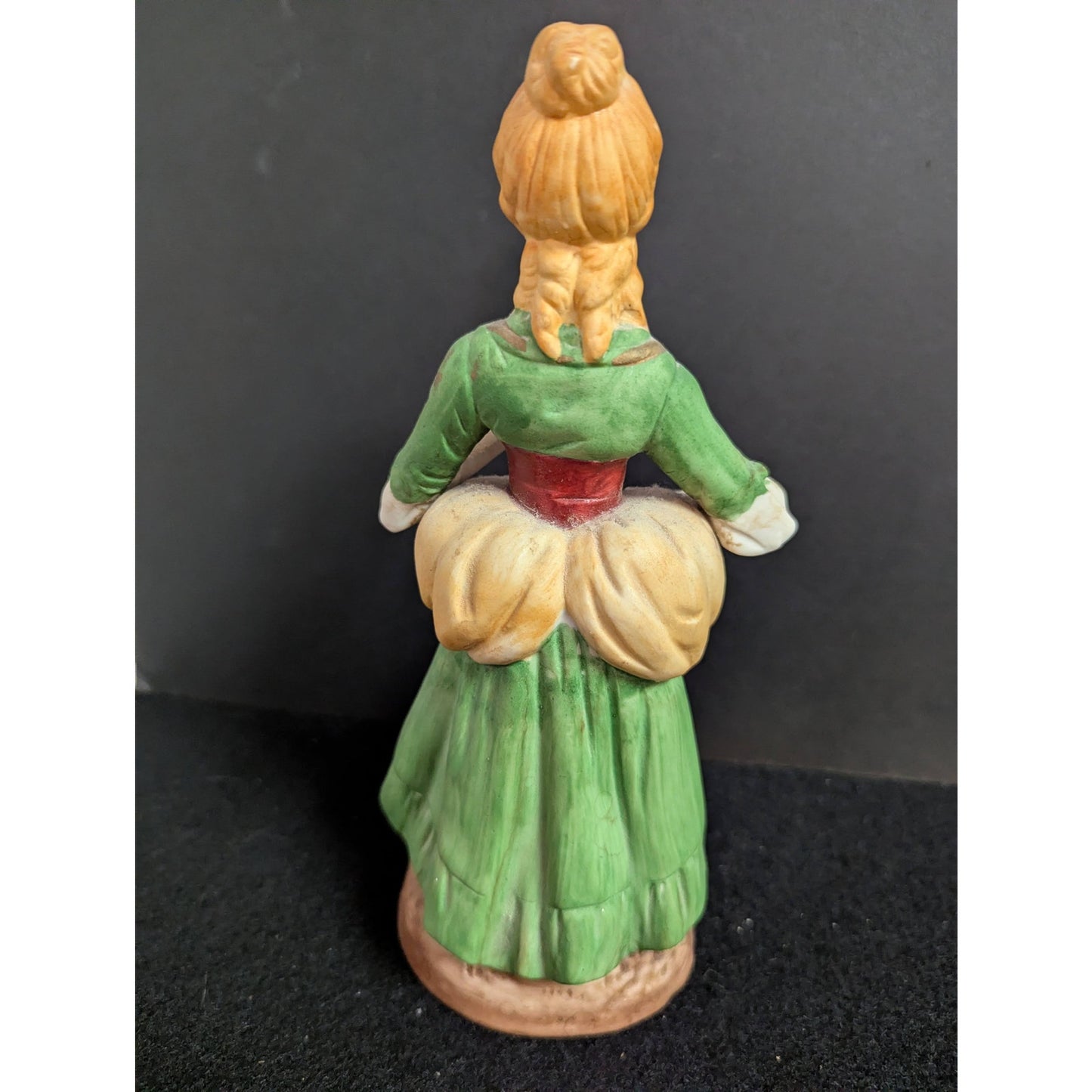 Vintage Bisque Porcelain Peasant Girl Figurine with Flower Basket