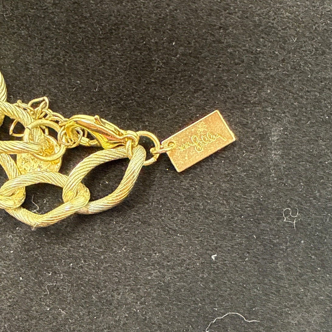 Vintage Necklace Statement Piece Lilly Pulitzer 2 Fish Goldtone