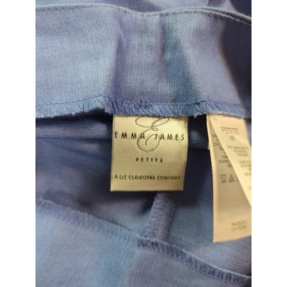 Emma James 4P Flat Front Side Zip No pockets Linen Pants High Waist Hem detail