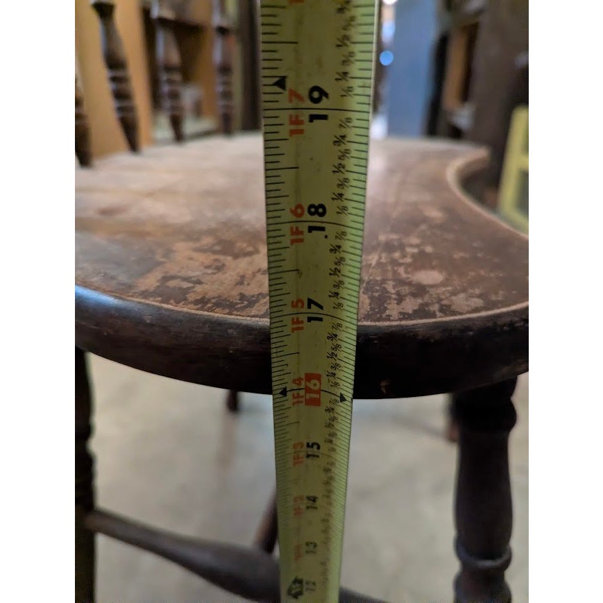 Secondhand Sandies: Antique 19thC Wood Spindle Chair | 20x11 Kidney Plank Accent Vanity Seat
