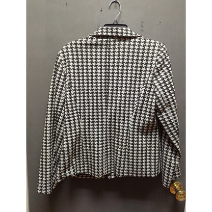 Monroe and Main Size 16 Houndstooth Blazer Black White Vintage 90's Lined button