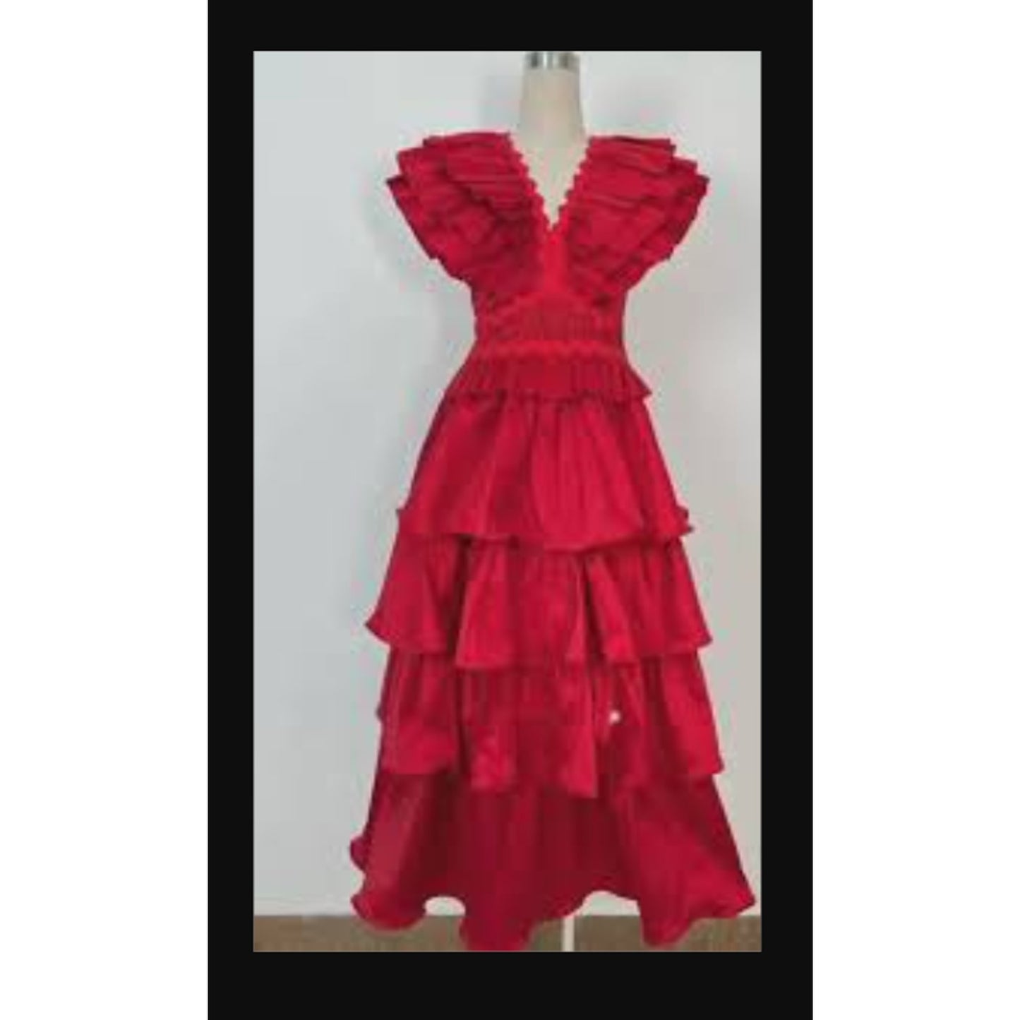 NEW Flamenco Tango BLUE Multi Tiered Dress youth large DANCE Fiesta Formal