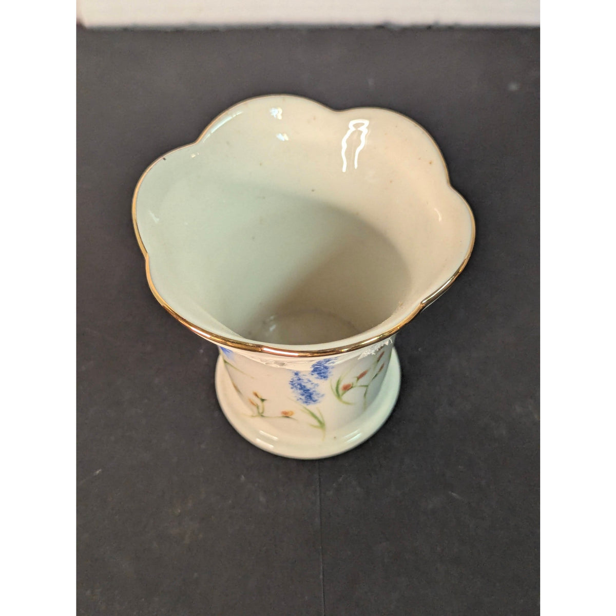 Vintage Lenox Fine Ivory Bone China Garden Flowers Miniature Flared Vase 24k