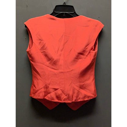 Vintage Red 100% Silk Button Up Sleeveless Vest Top Extra Small / Small