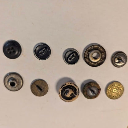 Lot of Vintage/ Antique buttons Ten 10 Estate Find Collector LOT C