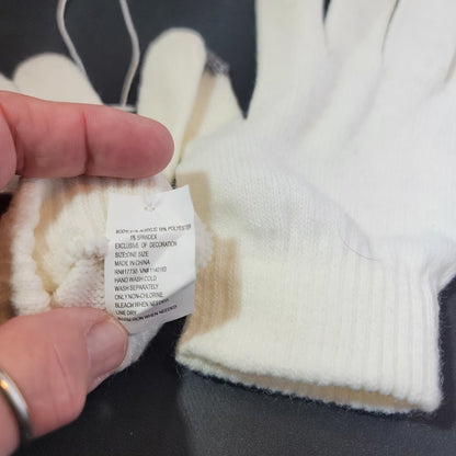 Madewell tech knit white black mittens gloves