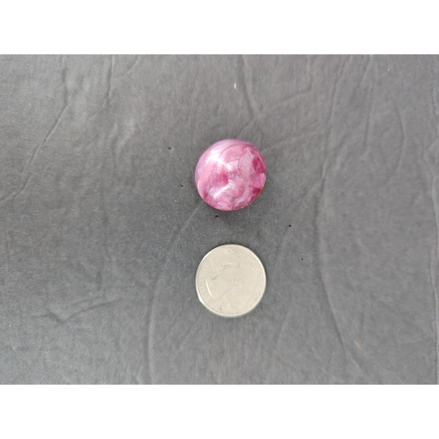 Vintage Pink Swirl Cabochon Clip On Earring Made in Western Germany Floral Retro