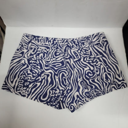 Lilly Pulitzer Womens Size 00 The Walsh Short Blue White Hidden Waves