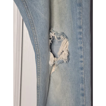 Topman Men's Distressed Blue Jeans Size 38" x 34" Light Wash  Destroyed ripped