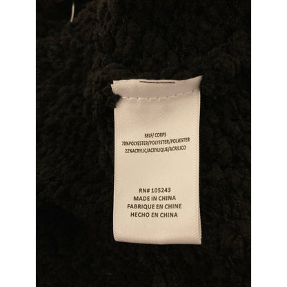 Bobeau Women's Popcorn Turtleneck Sweater Medium Black NWT Bubble Plush High Low