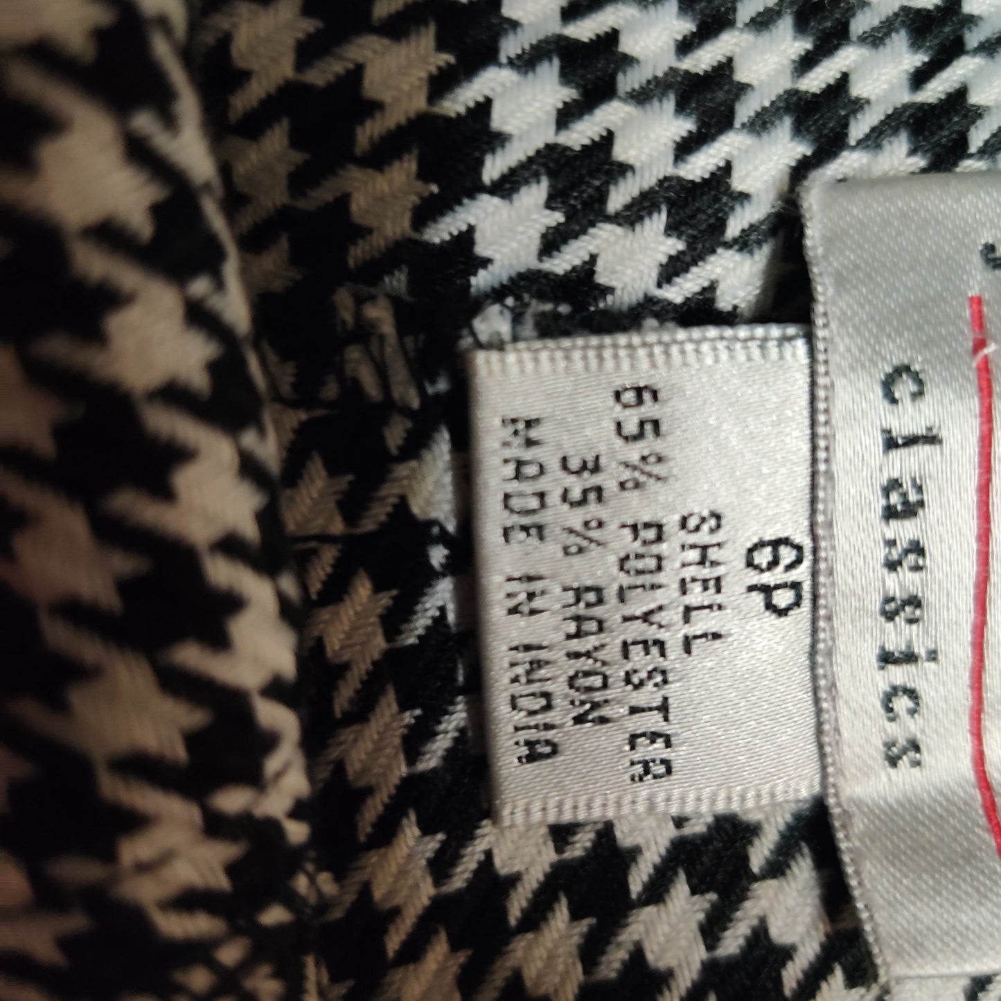 Joan Leslie Classics Houndstooth Trousers Womens 6P Vintage Dark Academia Pants