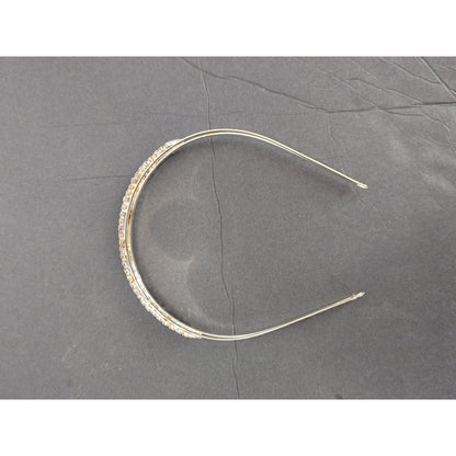 Silver Tone Rhinestone Flat Headband 7 Row Crystal Bridal Hair Accessory