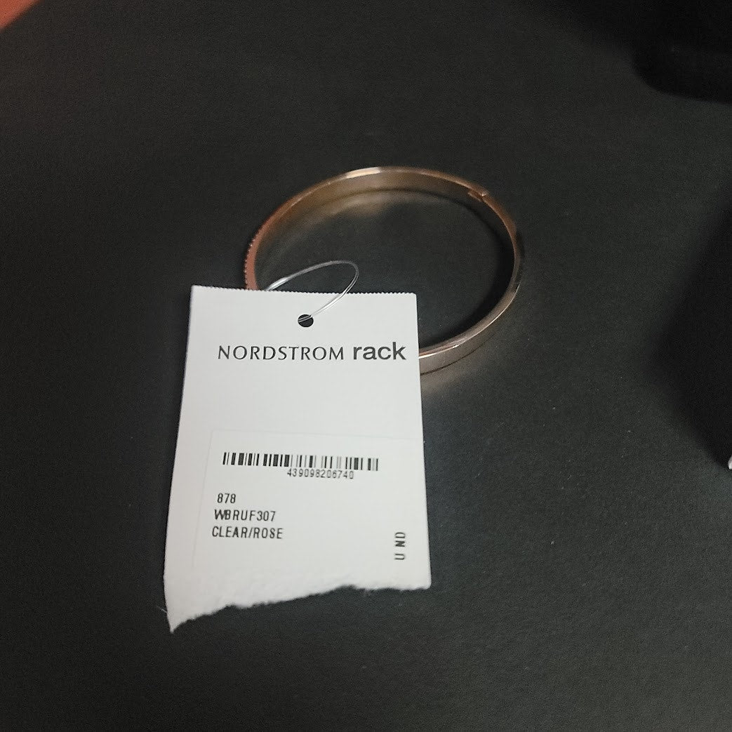 Kate Spade Rose Gold Clear Crystal Bangle Bracelet NEW Flush Clasp