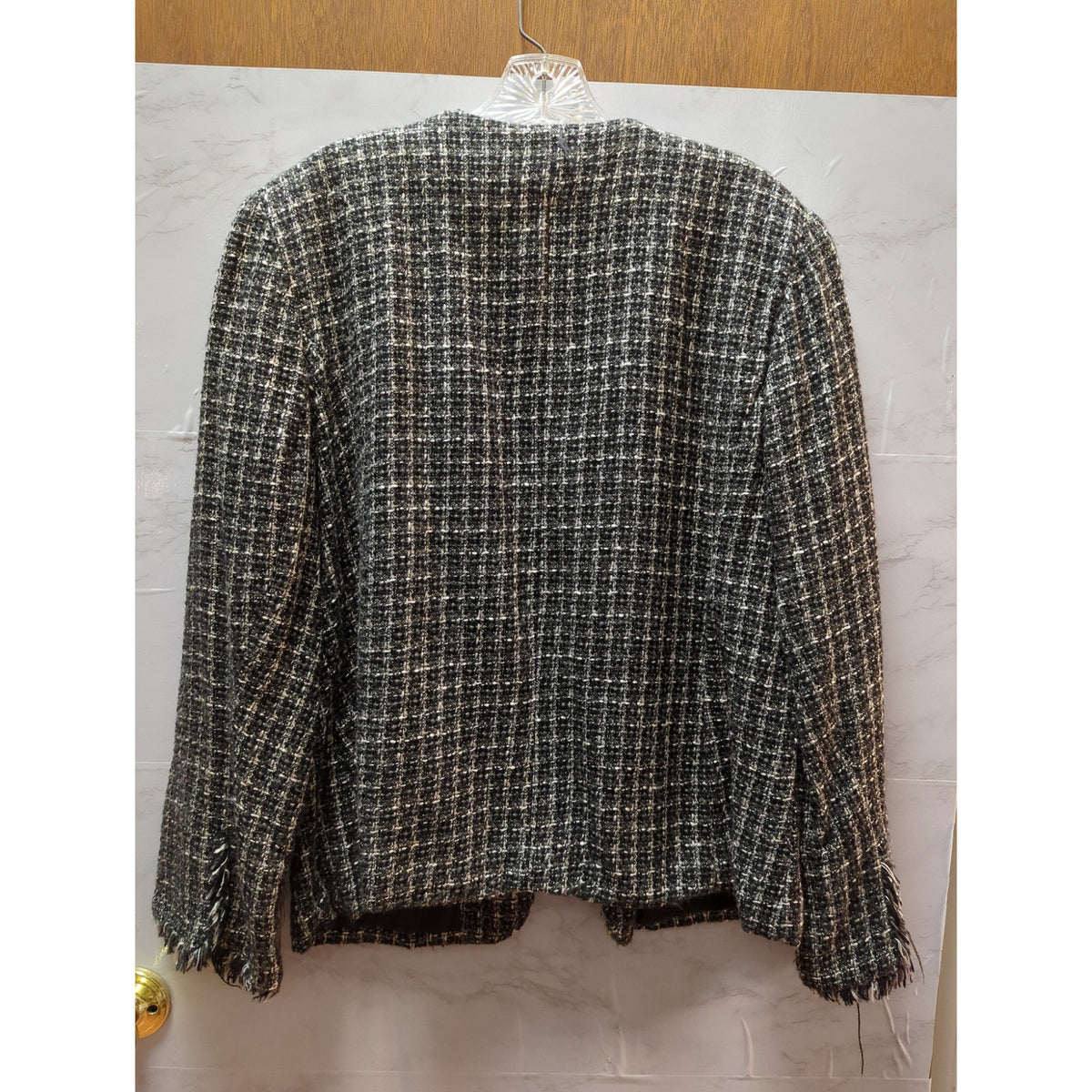 George Woman Black and White Tweed Blazer Size 18W/20W Plus Size Lined